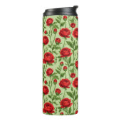 Levendig Rood Ranunculus Bloempatroon Thermosbeker (Gedraaid links)