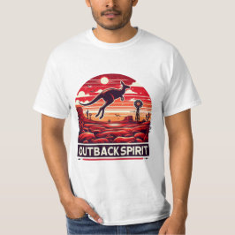 Levendig Rood Retro Woestijn Kangoeroe Outback T-shirt