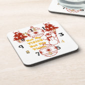 Levendig rood startpunt voor kerstvisie bier onderzetter (Linkerzijde)