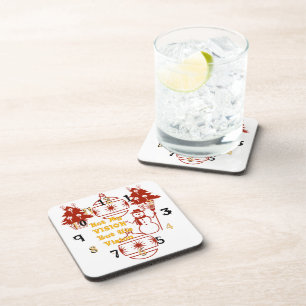 Levendig rood startpunt voor kerstvisie bier onderzetter