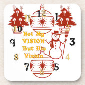 Levendig rood startpunt voor kerstvisie bier onderzetter (Voorkant)