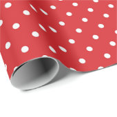 Levendig Rood Stippenpatroonontwerp Cadeaupapier (Rol Hoek)