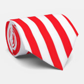 Levendig rood-wit gestreept patroon stropdas (Opgerold)