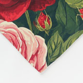 Levendig Roospatroon Met Rode En Roze Rozen Fleece Deken (Hoek)