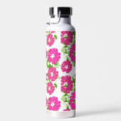 Levendig roze Abstract bloemontwerp | Gepersonalis Waterfles (Rechts)