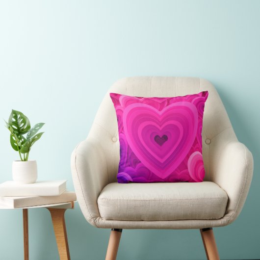 Levendig Roze Abstract Hart Sierkussen – Modern (Stoel)