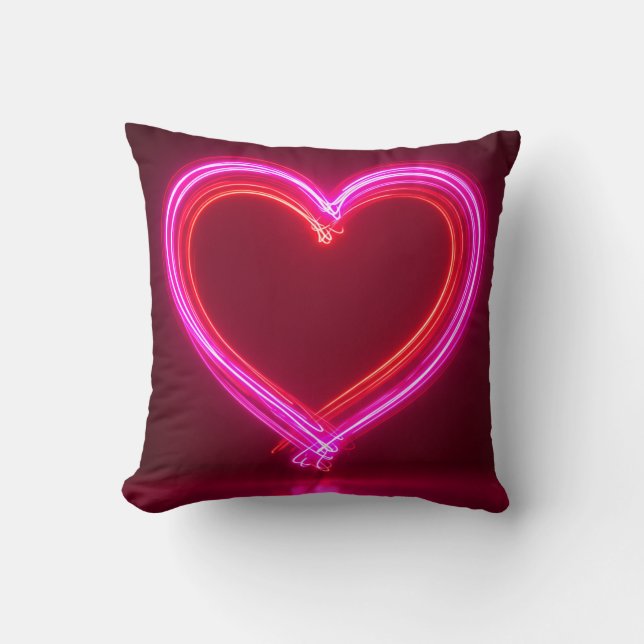 Levendig Roze Abstract Hart Worp Kussen 16x16 | M (Voorkant)