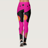 Levendig roze Abstract patroon Leggings (Achterkant)