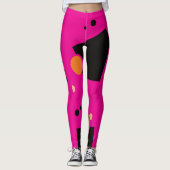Levendig roze Abstract patroon Leggings (Voorkant)