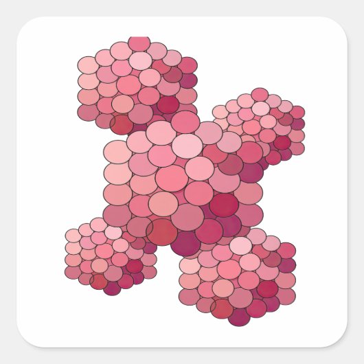 Levendig roze abstract sticker grafisch ontwerp (Voorkant)
