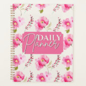 Levendig Roze Aquarel Bloemendagplanner Planner (Voorkant)