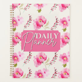 Levendig Roze Aquarel Bloemendagplanner Planner