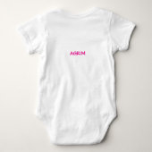 Levendig roze bloemenpatroon baby romper (Achterkant)