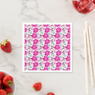 Levendig Roze Bloemmotief Krachtige Moderne Bloe Servet