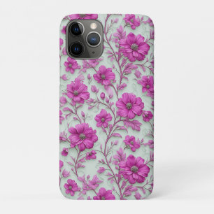 Levendig roze bloempatroon met magenta bloemen Case-Mate iPhone case