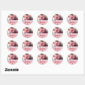 Levendig roze cupcake cake bakken Fotolabel Ronde Sticker (Vel)