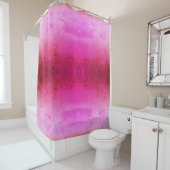 Levendig roze douchegordijn (In situ)