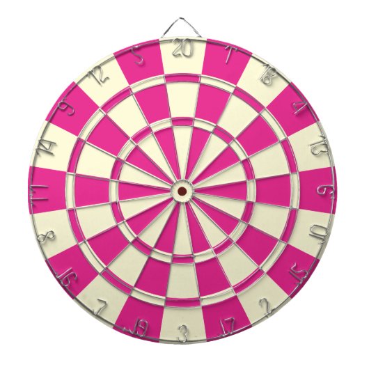 Levendig roze en crèmekleurig beige dartbord (Voorkant)