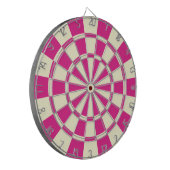 Levendig roze en crèmekleurig beige dartbord (Voorkant Links)