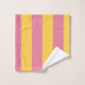 Levendig roze en geel verticaal gestreept patroon bad handdoek (Wasdoekje)
