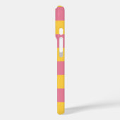 Levendig roze en geel verticaal gestreept patroon Case-Mate iPhone case (Achterkant / Links)
