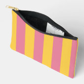 Levendig roze en geel verticaal gestreept patroon etui (Open)