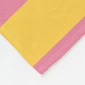Levendig roze en geel verticaal gestreept patroon fleece deken (Hoek)