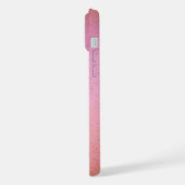 Levendig Roze en Glitterende Achtergrond iPhone Hoesje (Linkerkant)