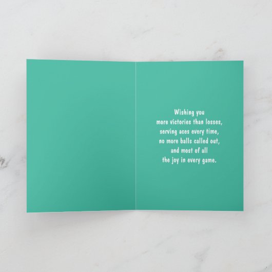 Levendig roze en mint tennisracket Verjaardag Kaar Kaart (Binnen)