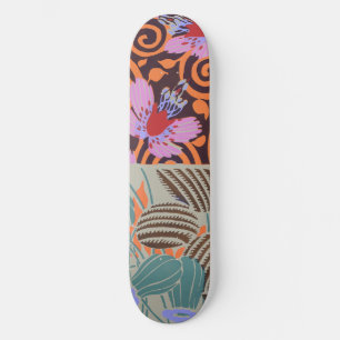 Levendig Roze en Oranje Spiraal Bloem Decoratie Persoonlijk Skateboard