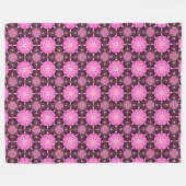 Levendig roze en paars geometrisch patroon fleece deken (Voorkant (Horizontaal))