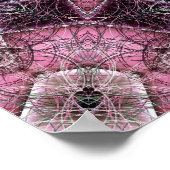 Levendig roze en paarse Mandala webpatroon Poster (Hoek)