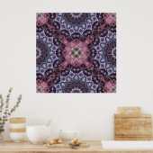 Levendig roze en paarse Mandala webpatroon Poster (Keuken)