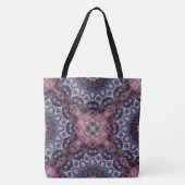 Levendig roze en paarse Mandala webpatroon Tote Bag (Voorkant)
