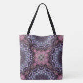 Levendig roze en paarse Mandala webpatroon Tote Bag (Achterkant)