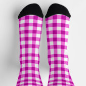 Levendig roze en wit geruit patroon sokken (Top)