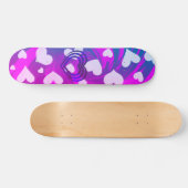 Levendig roze en wit hartpatroon persoonlijk skateboard (Horizontaal)