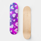 Levendig roze en wit hartpatroon persoonlijk skateboard (Voorkant)