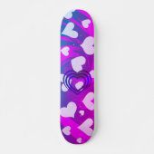 Levendig roze en wit hartpatroon persoonlijk skateboard (Voorkant)