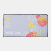 Levendig roze geel Random Mandala gepersonaliseerd Bureaumat (Voorkant)