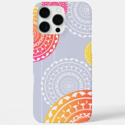Levendig Roze Geel Random Mandala op Blauw Case-Mate iPhone Case (Achterkant)