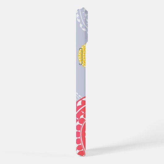 Levendig roze geel willekeurig mandala monogram iPhone hoesje (Rechterkant)