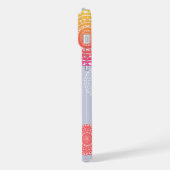 Levendig roze geel willekeurig mandala monogram iPhone hoesje (Linkerkant)