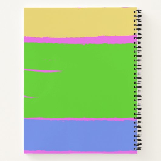 Levendig roze groen geel ontwerp Personaliseer tek Notitieboek (Achterkant)