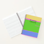 Levendig roze groen geel ontwerp Personaliseer tek Notitieboek (Binnen)
