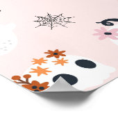 Levendig Roze Halloween Snoep Party Sign Poster (Hoek)