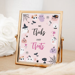 Levendig Roze Halloween Snoep Party Sign Poster