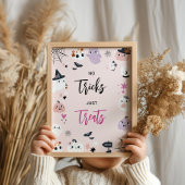 Levendig Roze Halloween Snoep Party Sign Poster