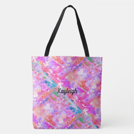 Levendig roze hartelijk Abstract Tas (Voorkant)