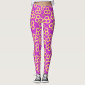 Levendig Roze Honing Home Patroon Leggings (Voorkant)